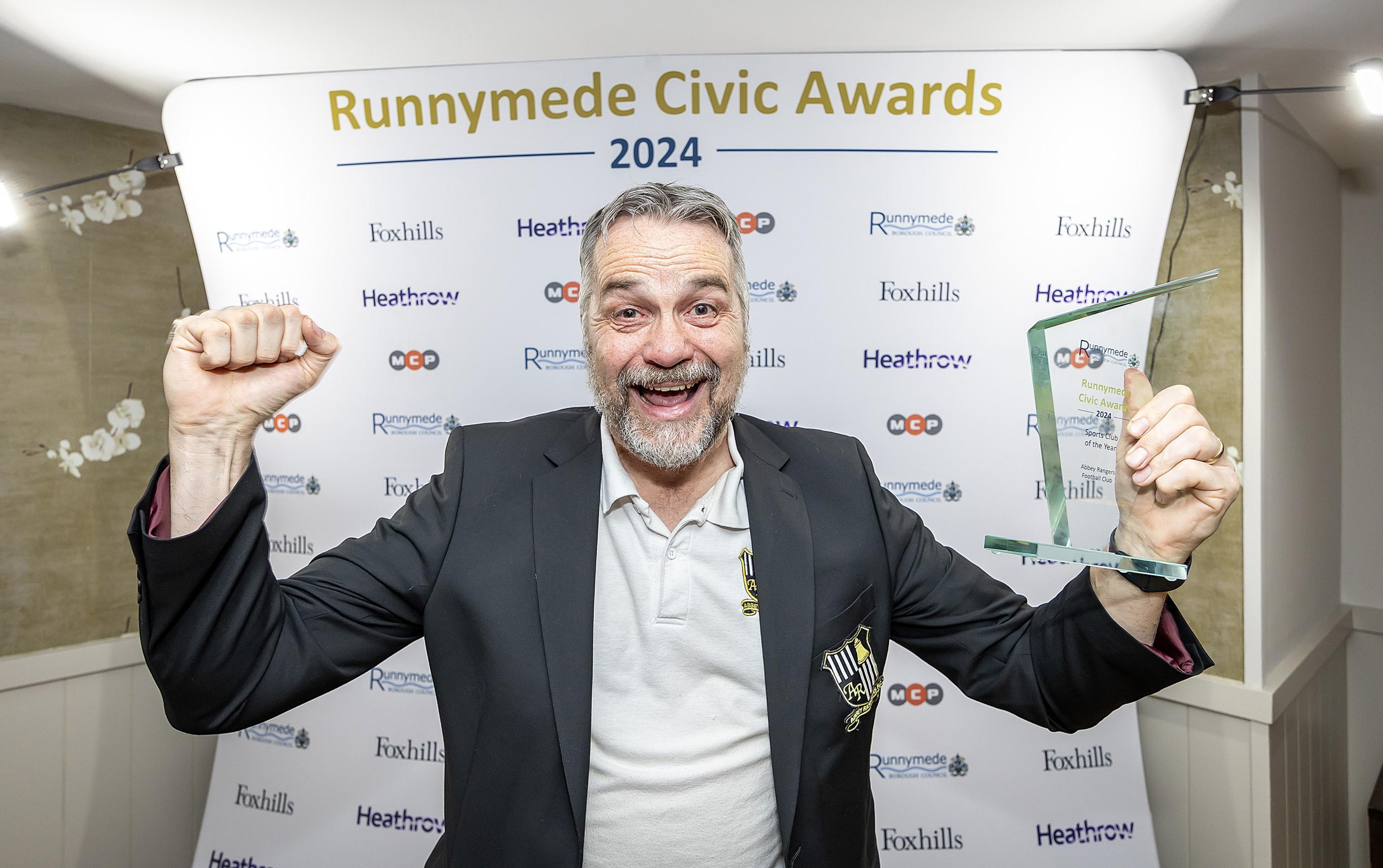 Nick Riley accepting a Civic Award earlier this year.